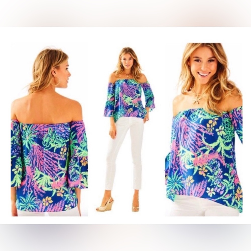 Lilly Pulitzer off the shoulder top- LG